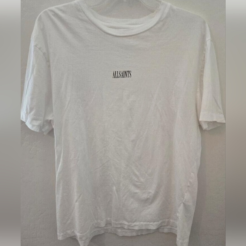 Over?  Allsaints white logo tee nwot! Euc!